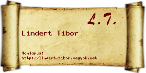 Lindert Tibor névjegykártya